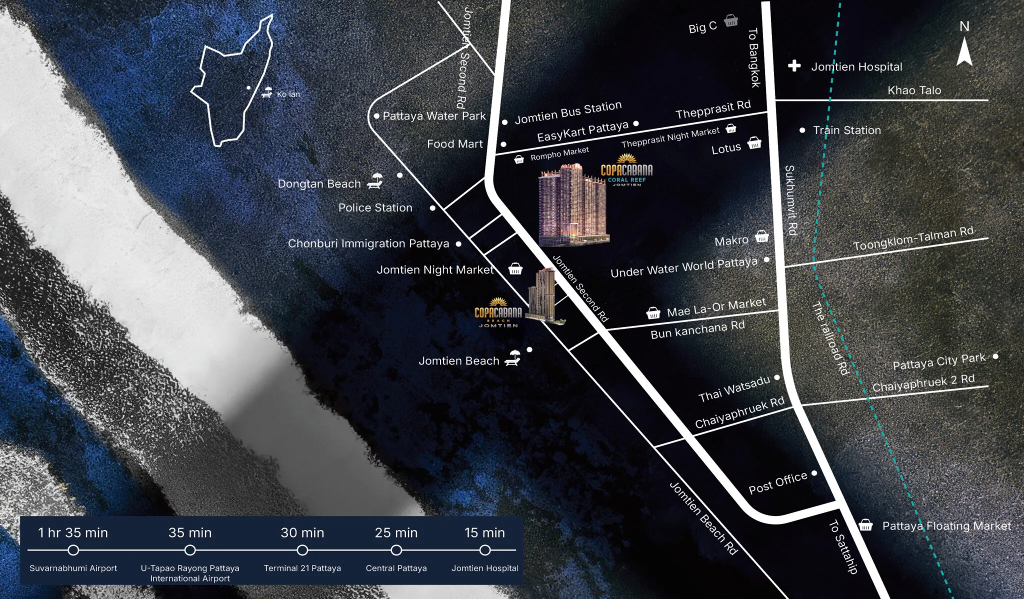 แผนที่ Copacabana Coral Reef